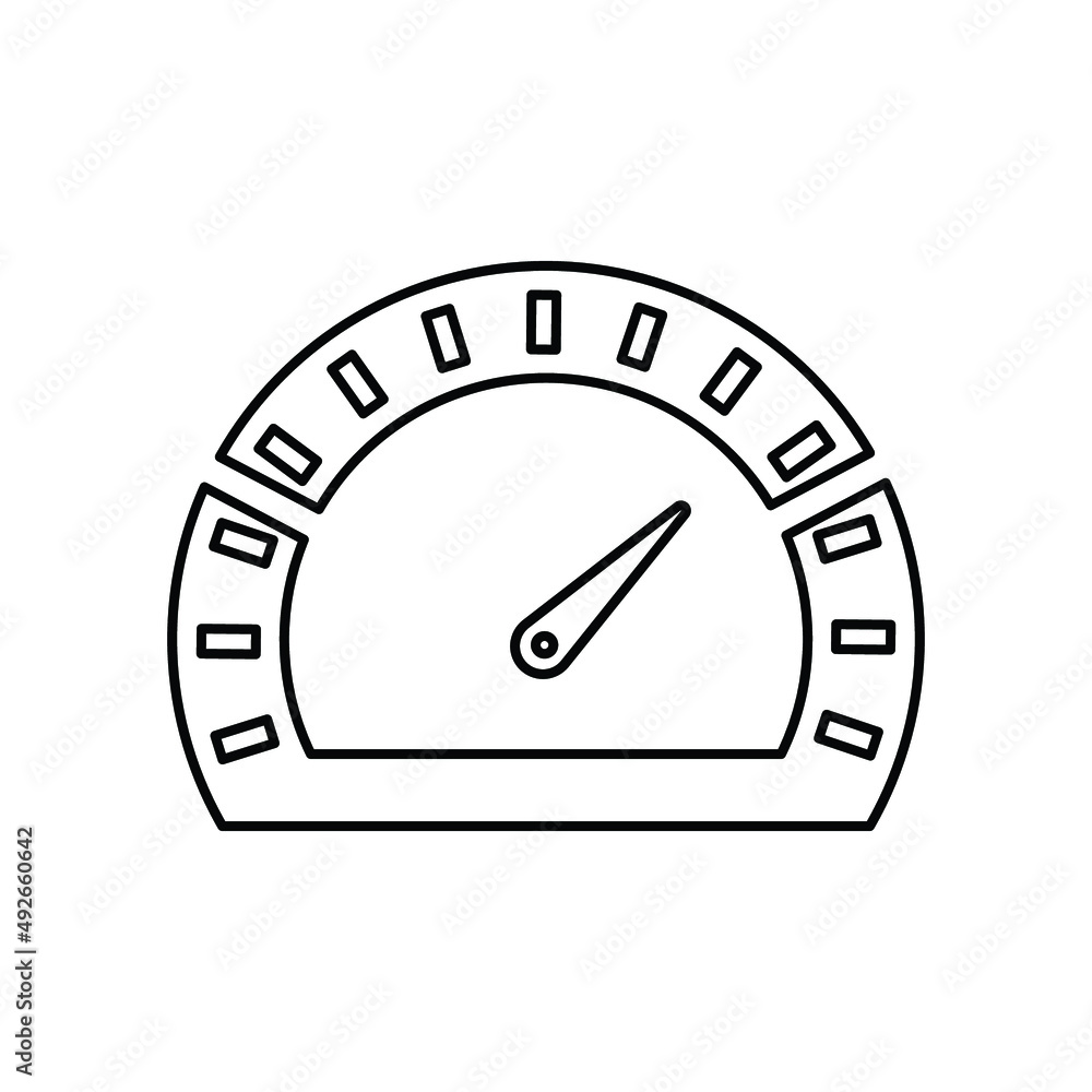 Speedometer outline icon. Line art sketch. Speedometer outline icon. Line art sketch.