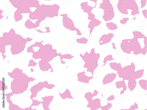 Cow tie dye seamless pattern. Watercolor hand drawn pink grey color ornamental spot elements background. Watercolour abstract spots texture. Print for textile, fabric, wallpaper, wrapping paper.