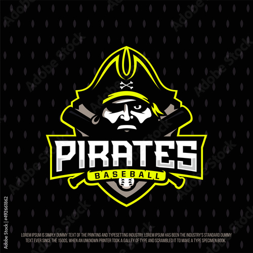 Modern professional emblem logo with a pirate image