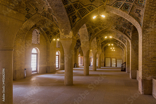 SHIRAZ  IRAN - JULY 8  2019  Interior of Nasir al Mulk Mosque in Shiraz  Iran