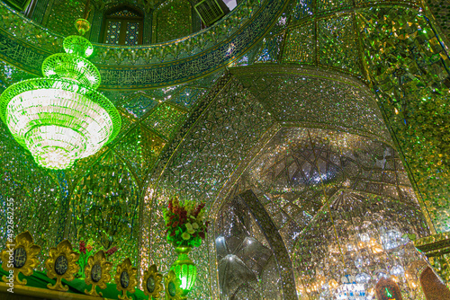 SHIRAZ, IRAN - JULY 8, 2019: Interior of Imamzadeh-ye Ali Ebn-e Hamze (Ali Ibn Hamza Mausoleum) in Shiraz, Iran photo