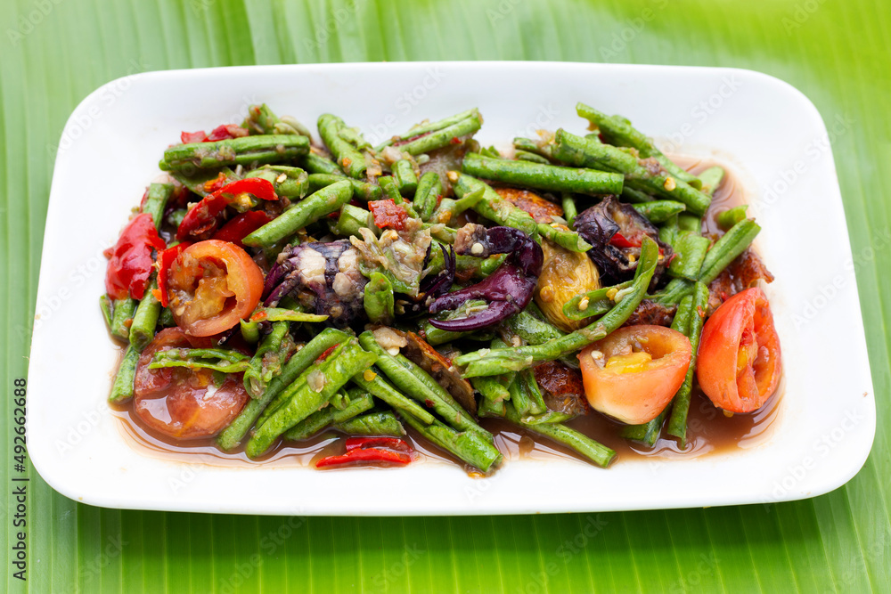Spicy long bean salad. Thai food Spicy long bean salad. Thai food
