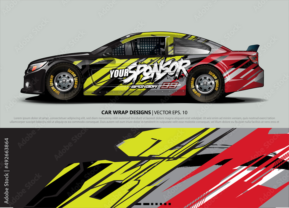 rally car livery design vector. abstract race style background for vehicle vinyl sticker wrap rally car livery design vector. abstract race style background for vehicle vinyl sticker wrap
