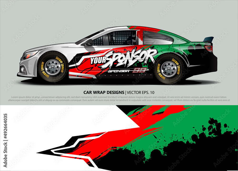 rally car livery design vector. abstract race style background for vehicle vinyl sticker wrap rally car livery design vector. abstract race style background for vehicle vinyl sticker wrap