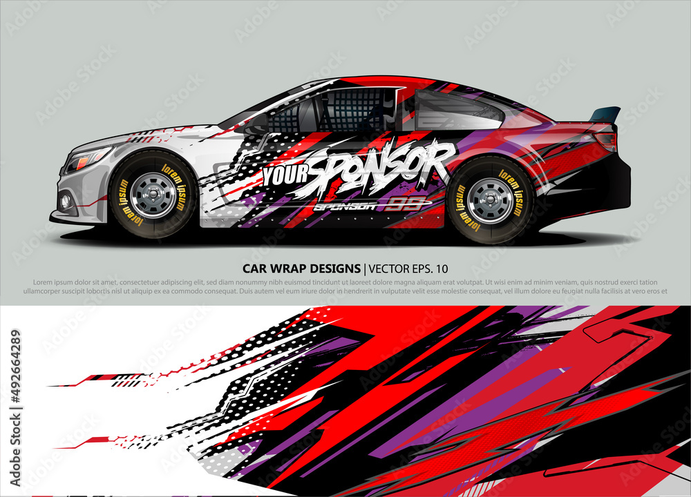 rally car livery design vector. abstract race style background for vehicle vinyl sticker wrap rally car livery design vector. abstract race style background for vehicle vinyl sticker wrap