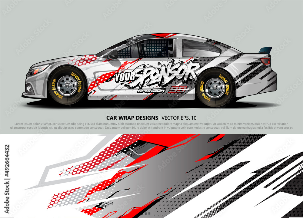 rally car livery design vector. abstract race style background for vehicle vinyl sticker wrap rally car livery design vector. abstract race style background for vehicle vinyl sticker wrap
