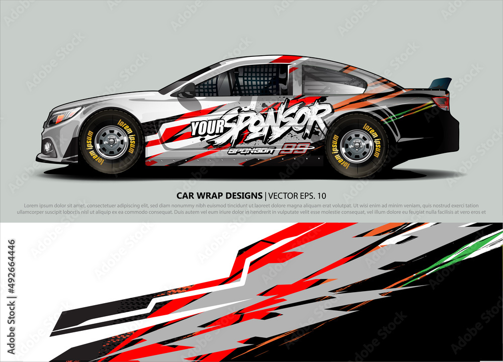 rally car livery design vector. abstract race style background for vehicle vinyl sticker wrap rally car livery design vector. abstract race style background for vehicle vinyl sticker wrap