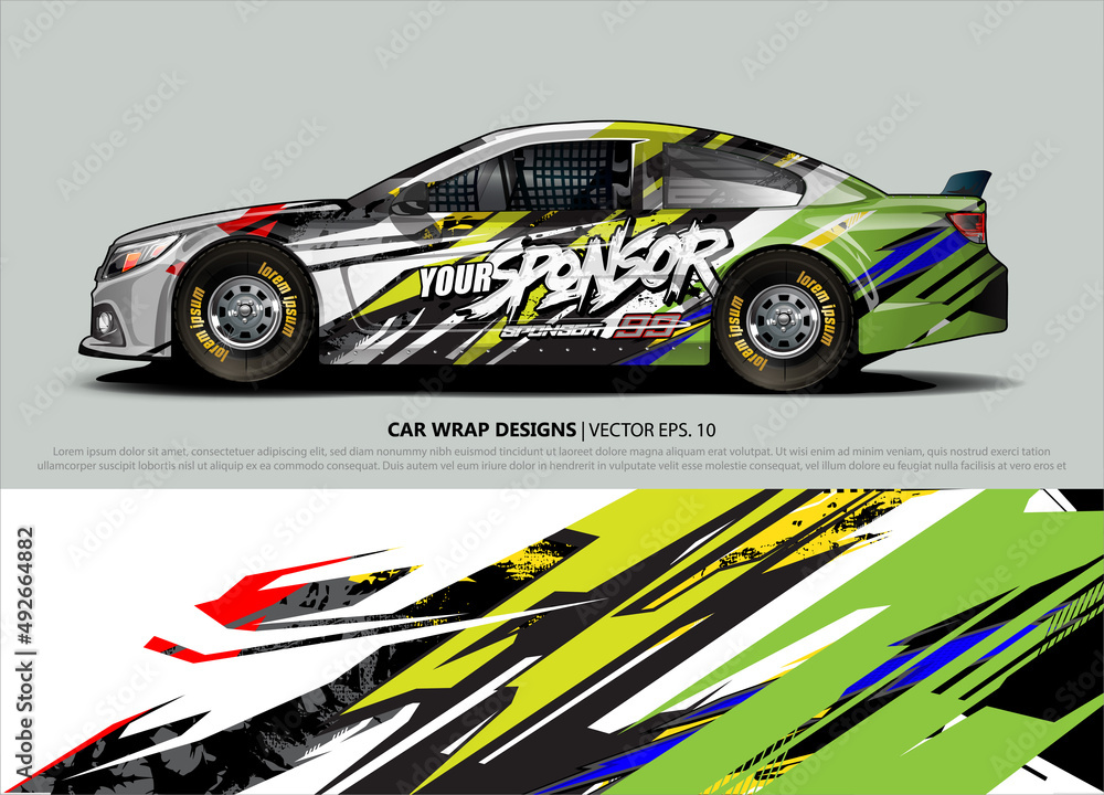 rally car livery design vector. abstract race style background for vehicle vinyl sticker wrap rally car livery design vector. abstract race style background for vehicle vinyl sticker wrap