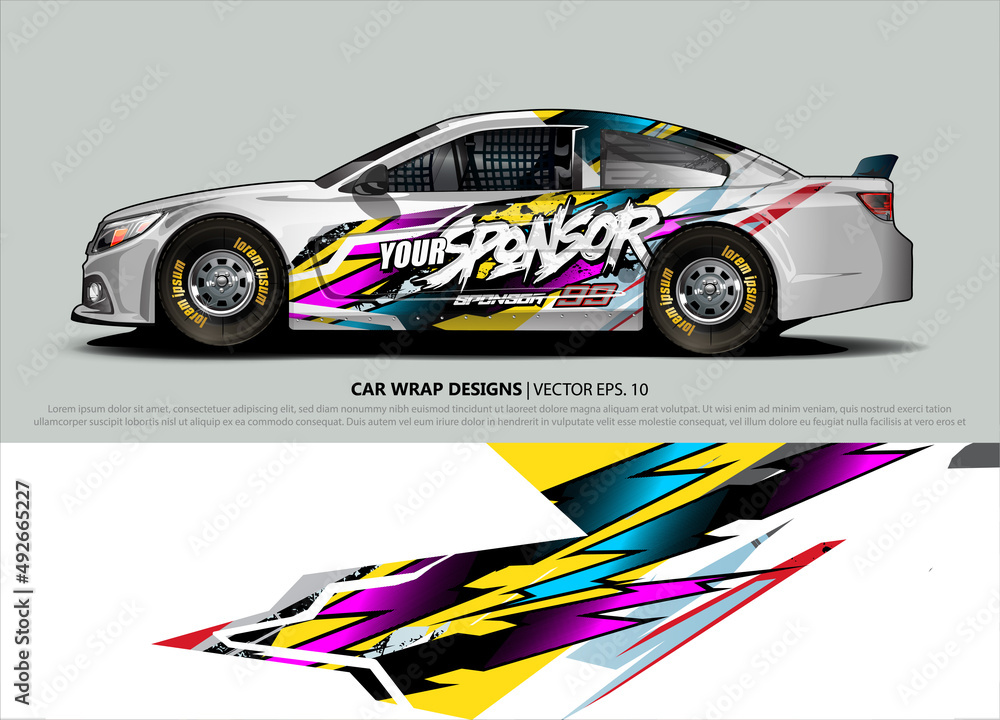 rally car livery design vector. abstract race style background for vehicle vinyl sticker wrap rally car livery design vector. abstract race style background for vehicle vinyl sticker wrap