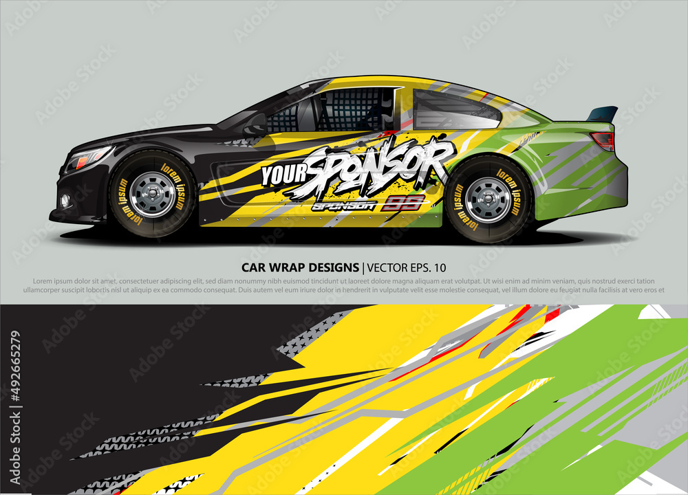 rally car livery design vector. abstract race style background for vehicle vinyl sticker wrap rally car livery design vector. abstract race style background for vehicle vinyl sticker wrap