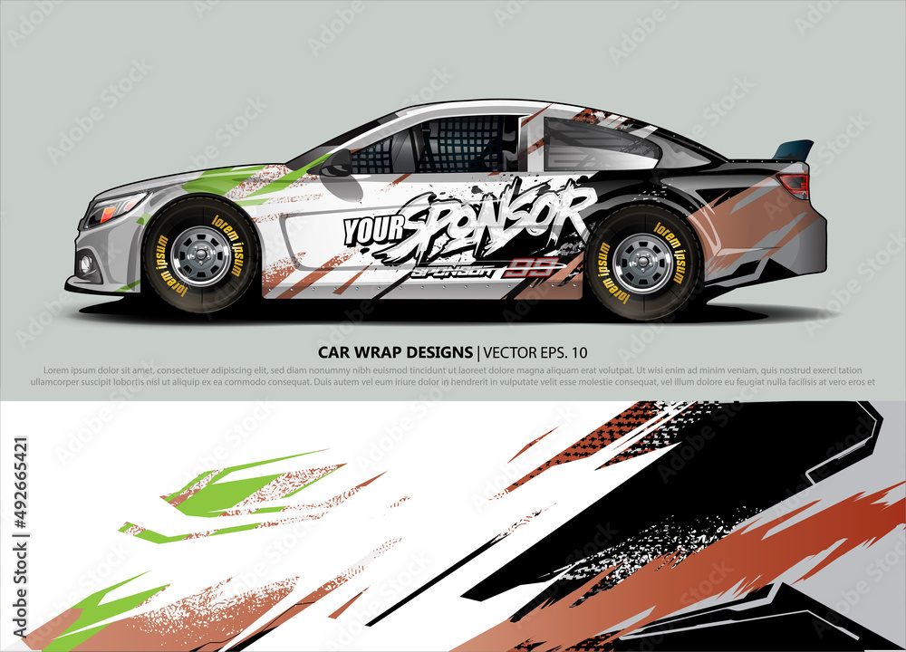 rally car livery design vector. abstract race style background for vehicle vinyl sticker wrap rally car livery design vector. abstract race style background for vehicle vinyl sticker wrap