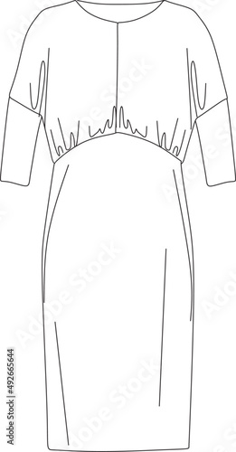 3/4 sleeve midi length cossy dress