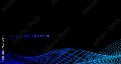 Black background with light blue wavy line, dynamic banner concept.