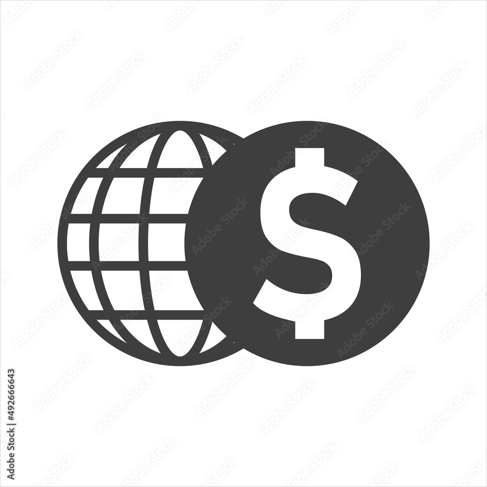 Global economy icon. Circle concept web buttons. vector illustration. Global economy icon. Circle concept web buttons. vector illustration.