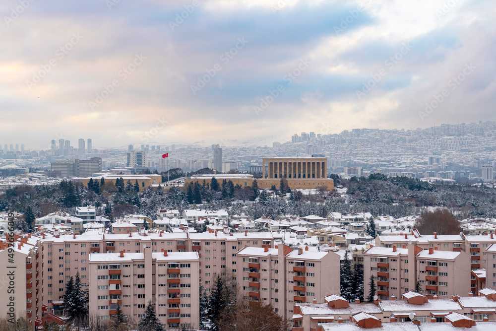 Panoramic Ankara view with Anitkabir