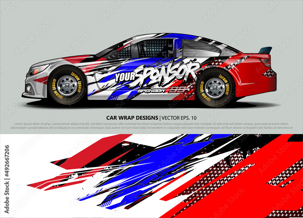 Car wrap decal design vector. abstract Graphic background kit designs for vehicle, race car, rally, livery, sport car Car wrap decal design vector. abstract Graphic background kit designs for vehicle, race car, rally, livery, sport car