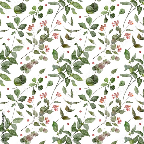 seamless floral pattern with leaves © MariiaMart