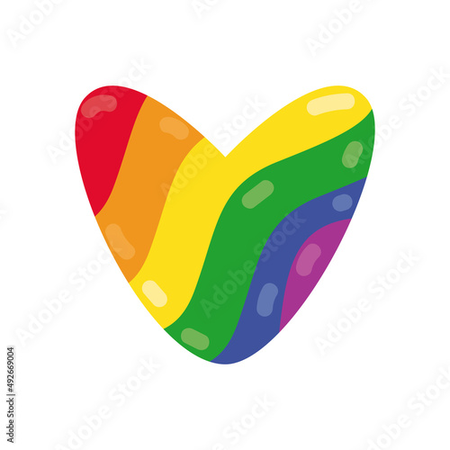flat pride heart design