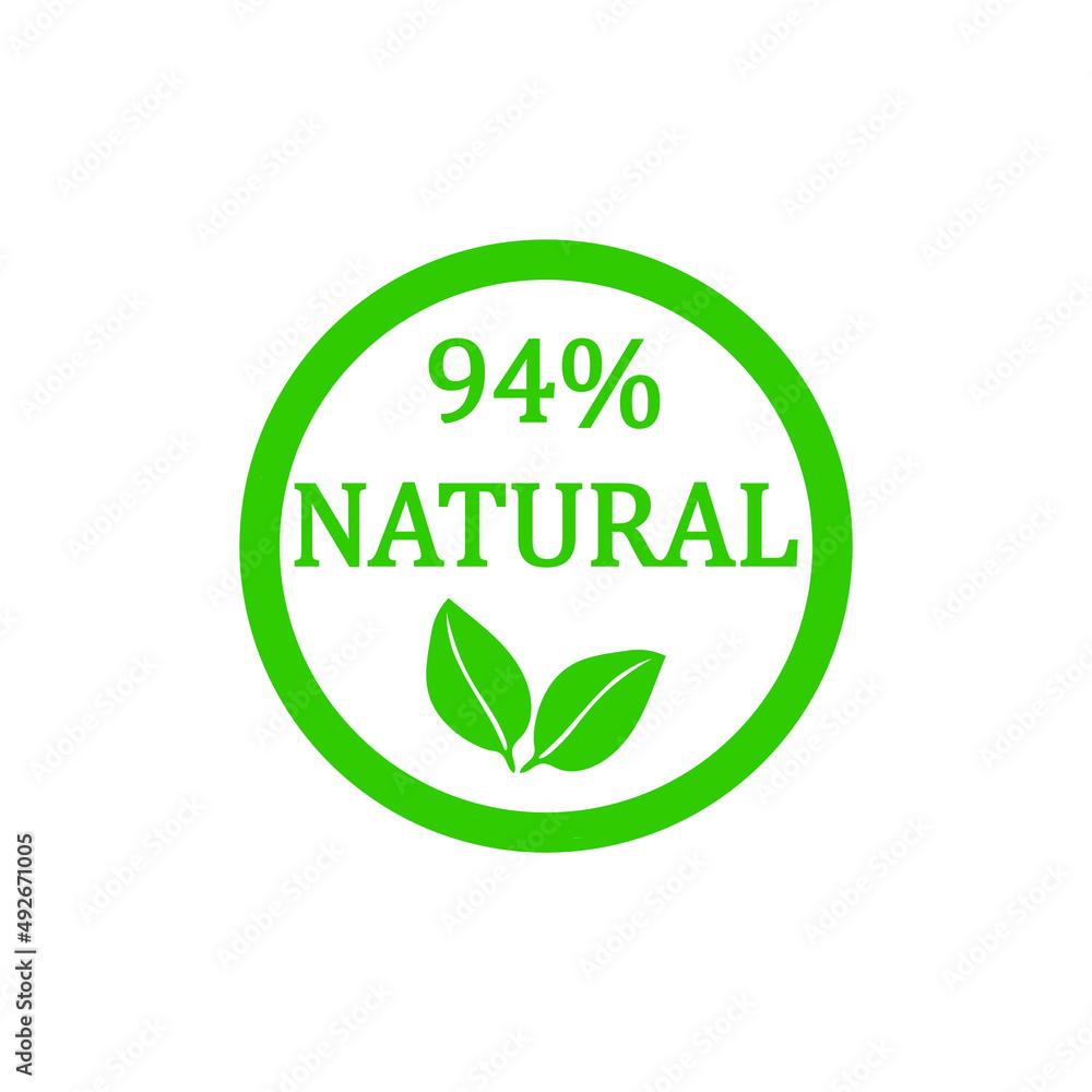 94% Natural Vector Badge Design Icon 94% Natural Vector Badge Design Icon