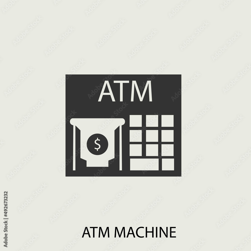 atm machine vector icon illustration sign atm machine vector icon illustration sign