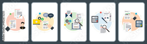 Business, document, management and analysis ?icons.