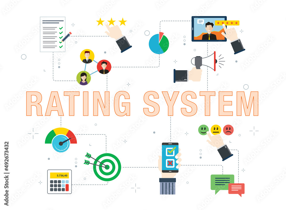 Rating, feedback, customer, testimonial and consulting icons.