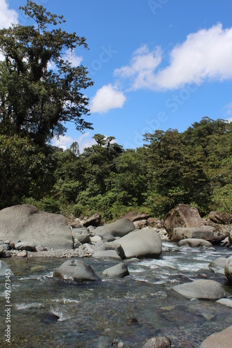 View of Orosi river in Tapanti National Park in Costa Rica