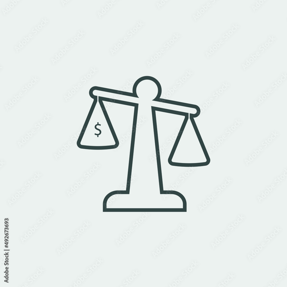 dollar scale vector icon illustration sign dollar scale vector icon illustration sign