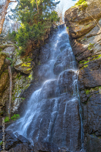 Waterfall Bystre near of The Hrinova village in central Slovakia, Europe. photo
