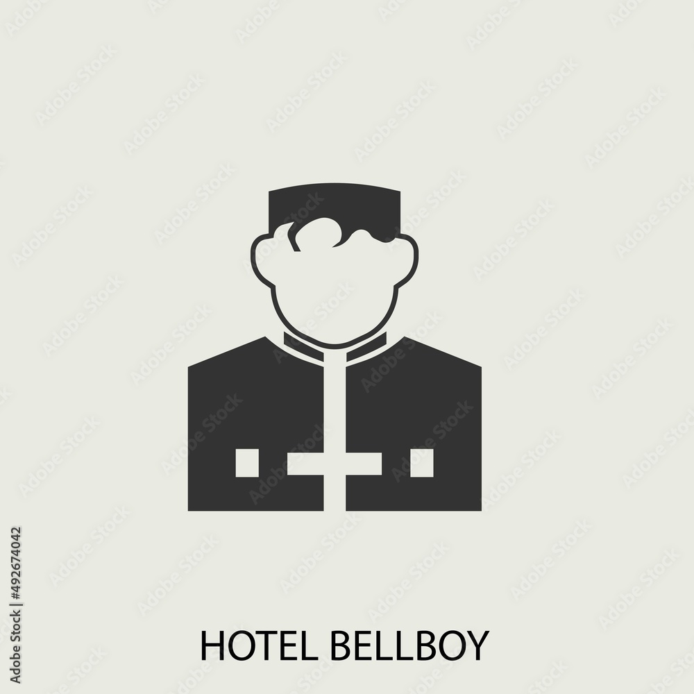 Hotel bellboy vector icon illustration sign Hotel bellboy vector icon illustration sign