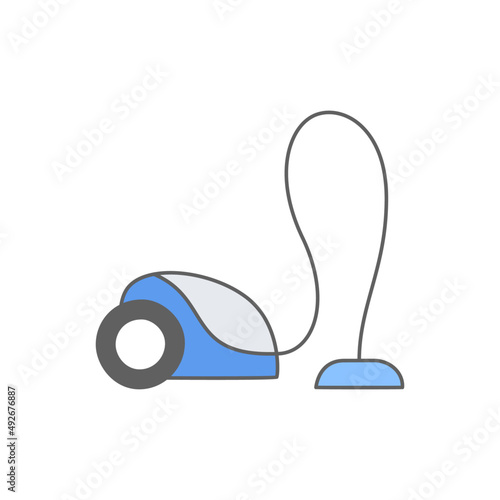Vacuum cleaner Icon in color icon, isolated on white background 