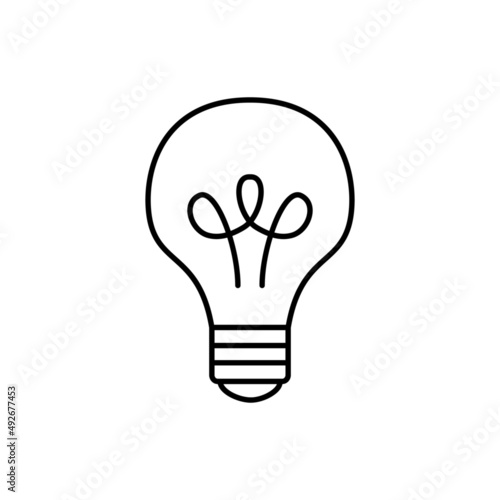 Smart lamp. automatic lamp icon in black line style icon, style isolated on white background