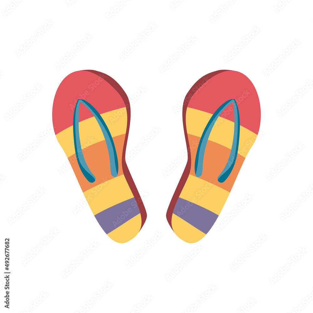 Fototapeta premium flat colored flip flops
