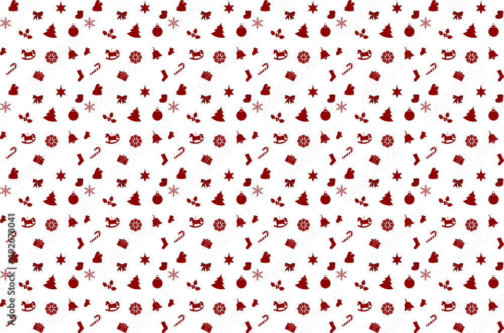 Vector pattern with different Christmas elements Vector pattern with different Christmas elements