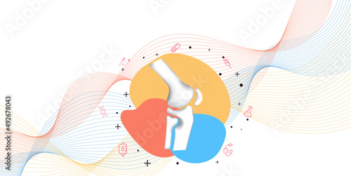 Technology for treatment of knee bone. Abstract traumatology and orthopedics. Medical science in the hospital for body joints.