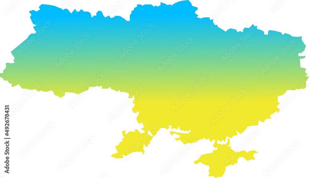 Ukrain map. Vector Illustration of the Flag 