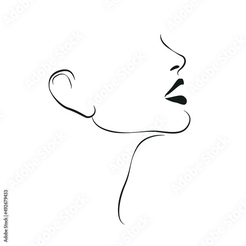 Abstract Woman Outline, Minimalistic Poster Art, Woman Poster, Woman Silhouette, Abstract Modern Poster, Trendy Wall Art, Vector Illustration Background