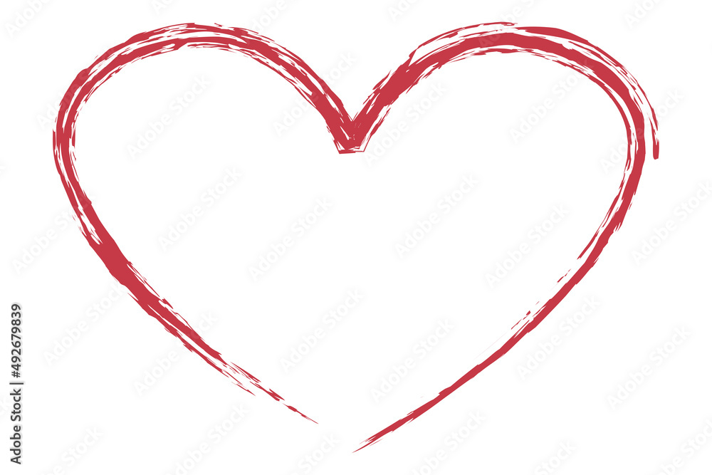 Heart contour vector. Red hand drawn love icon isolated. Paint brush stroke heart icon. Hand drawn vector for love logo, heart symbol, doodle icon and Valentine's day. Painted grunge vector shape Heart contour vector. Red hand drawn love icon isolated. Paint brush stroke heart icon. Hand drawn vector for love logo, heart symbol, doodle icon and Valentine's day. Painted grunge vector shape