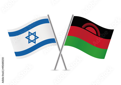 Free Download Israel and Malawi crossed flags. Israeli and Malawian flags, isolated on white background. Vector icon set. Vector illustration. - GFXLoad