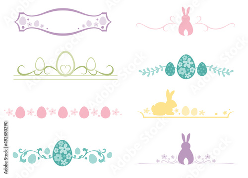 Photography A set of Easter holiday design dividers in pastel colors