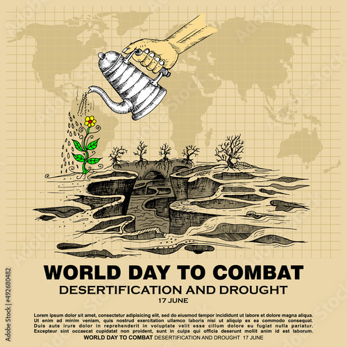 Obraz na płótnie World Day To Combat, desertification and drought, poster and banner vector