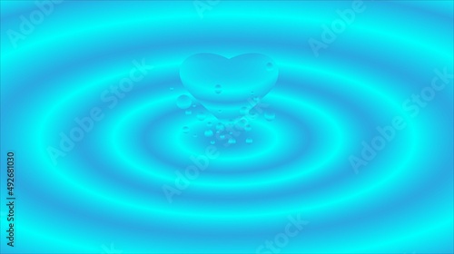 water drop in love background