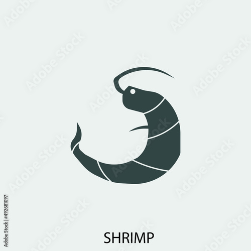 shrimp vector icon illustration sign 