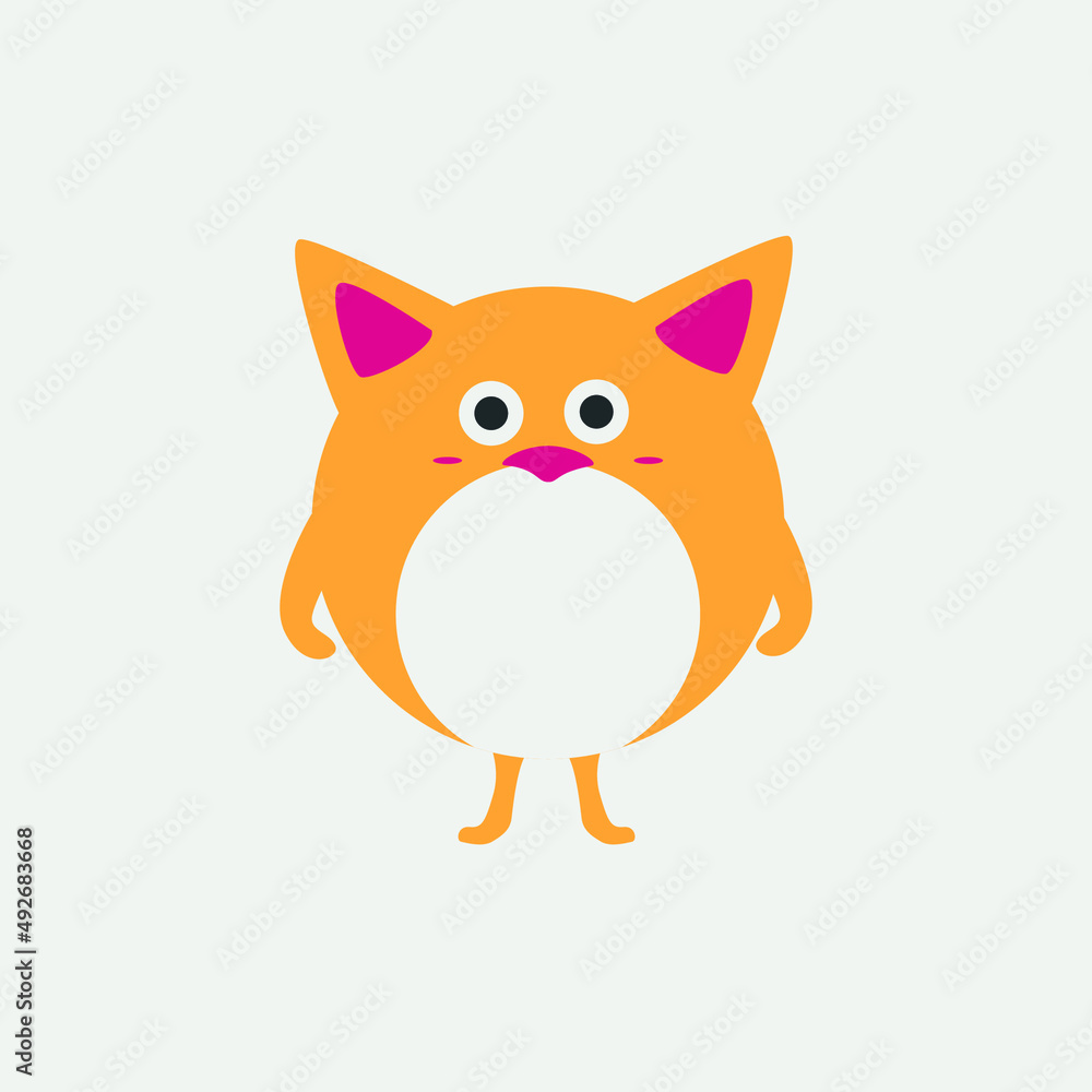 Cute round animals. Little animals with pink cheeks. Beautiful drawings for children. Cute round animals. Little animals with pink cheeks. Beautiful drawings for children.
