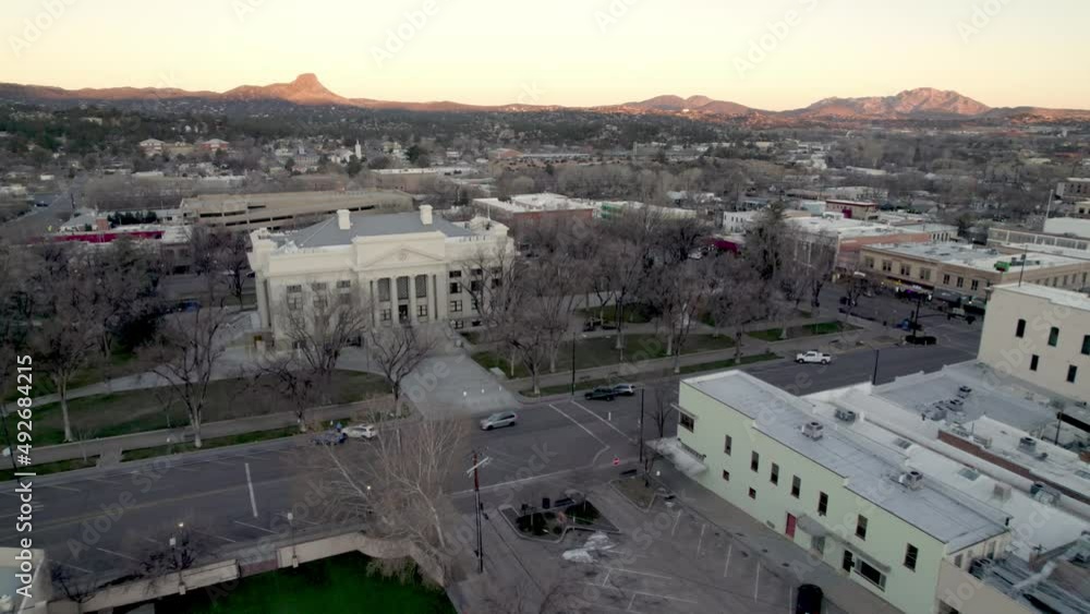 Prescott Arizona, LOG Shot of Town Aerial Prescott Arizona, LOG Shot of Town Aerial