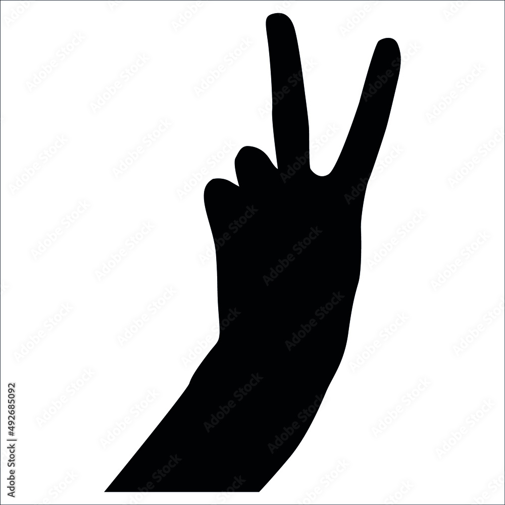 Silhouettes of hands. Hands in different poses. Template for drawing hands. Different positions of hands and fingers Silhouettes of hands. Hands in different poses. Template for drawing hands. Different positions of hands and fingers