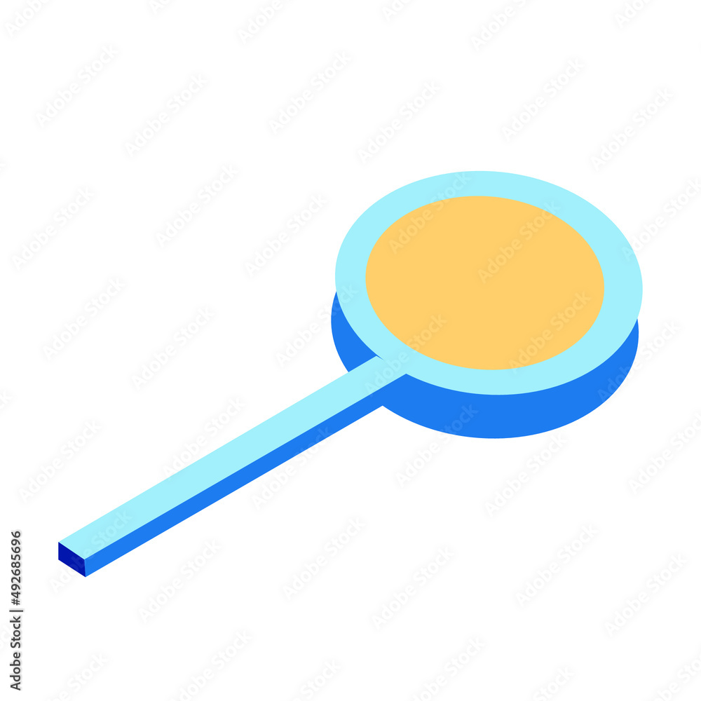 Isometric Magnifier. 2D style magnifying glass Isometric Magnifier. 2D style magnifying glass