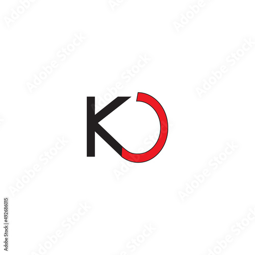 ko letter logo illustration design Free Vector