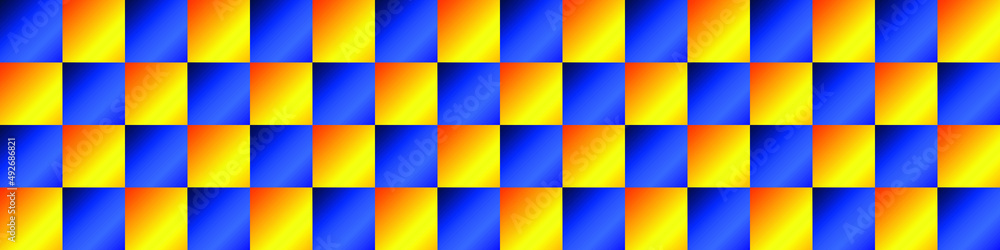 Yellow and blue square pattern abstract vector texture background.