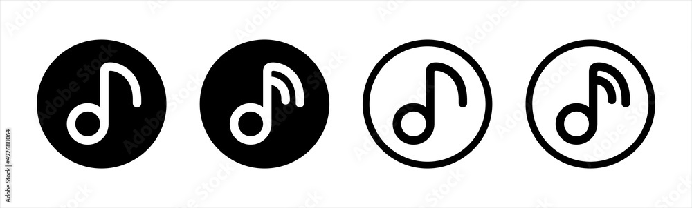 Music notes buttons, Music notes icon symbol, vector illustration Music notes buttons, Music notes icon symbol, vector illustration